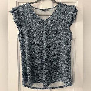 Adrianna Papell Navy Speckled Blouse